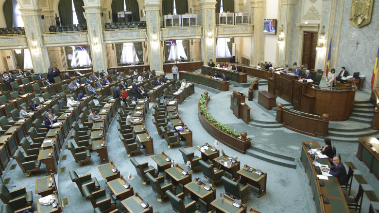 Ședință în Senatul României.