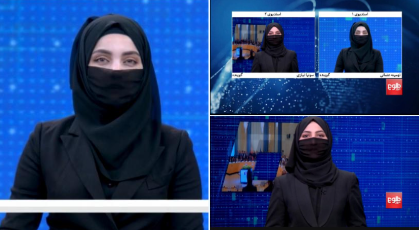 UPDATE. Prezentatoarele TV din Afganistan au cedat în fața talibanilor și au apărut pe post cu fețele acoperite