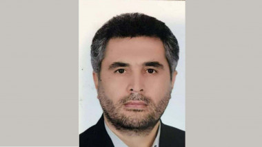 A picture released on May 22, 2022, shows a portrait of Iranian Revolutionary Guards colonel Sayyad Khodai