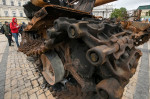 Destroyed Russian Armored Vehicles Displayed For Ukrainians To See At Mykhailivska Square In Kyiv, Ukraine - 22 May 2022