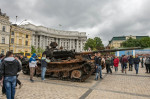 Destroyed Russian Armored Vehicles Displayed For Ukrainians To See At Mykhailivska Square In Kyiv, Ukraine - 22 May 2022