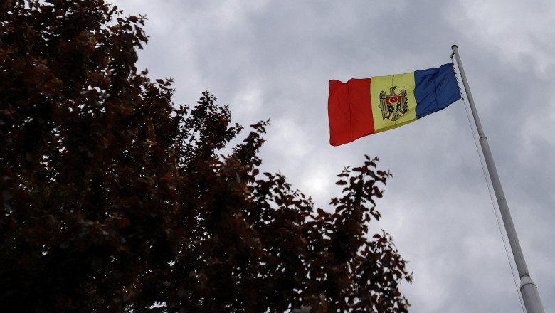 steagul republicii moldova deasupra unor copaci