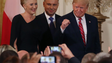 Donald Trump, președintele Poloniei Andrzej Duda și soția acestuia