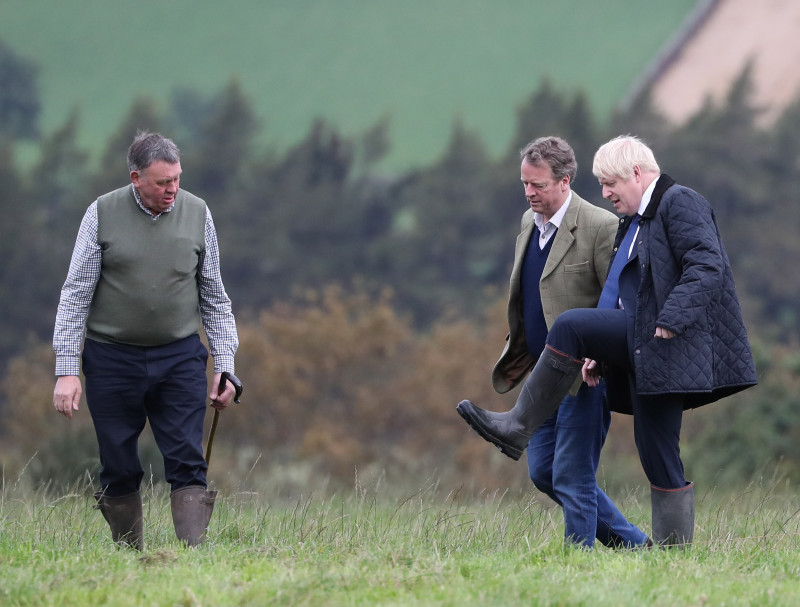 Boris Johnson Visits Aberdeenshire To Announce Additional Funding For Scottish Farmers
