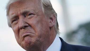 President Trump Departs White House For GOP Conference Dinner In Baltimore