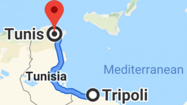 harta traseu Tripoli Tunis