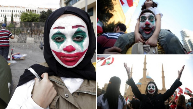 musulmani care poarta masca lui Joker la proteste