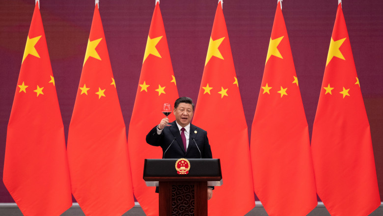 Xi Jinping, presedintele Chinei, sustine un discurs in Beijing.