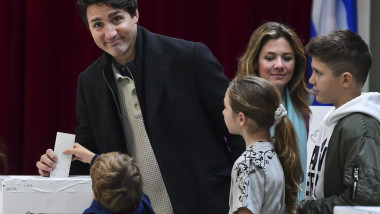 Prime Minister Justin Trudeau Votes In Canada's General Election