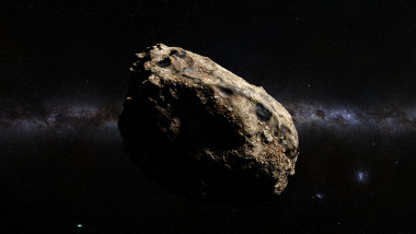 dwarf planet of the asteroid belt lit by Sun and the galaxy