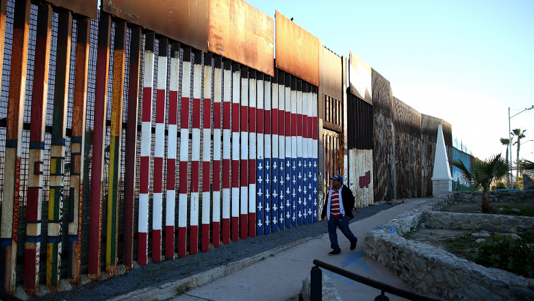 TIJUANA, MEXICO - JANUARY 27: A view of the US-Mexican border fence at Playas de Tijuana on January 27, 2017 in Tijuana, Mexico. U.S. President Donald Trump announced a proposal to impose a 20 percent tax on all imported goods from Mexico to pay for the border wall between the United States and Mexico. Mexican President Enrique Pena Nieto canceled a planned meeting with President Trump over who would pay for Trump's campaign promise to build a border wall. (Photo by Justin Sullivan/Getty Images)