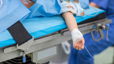 Unidentified child patient undergoing a surgery