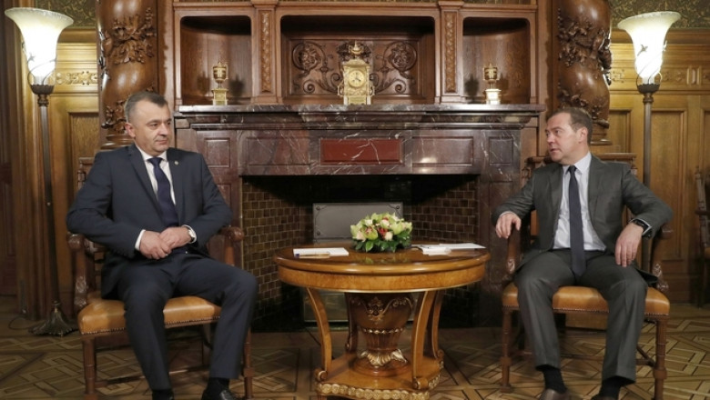 Ion Chicu, premierul Republicii Moldova, discută cu omologul său rus, Dmitri Medvedev, la Moscova