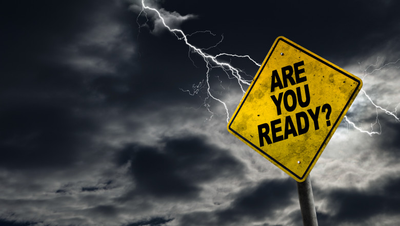 Are You Ready Sign With Stormy Background