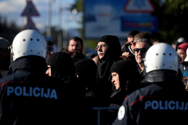 Serbian Orthodox Church members rally against property law in Montenegro