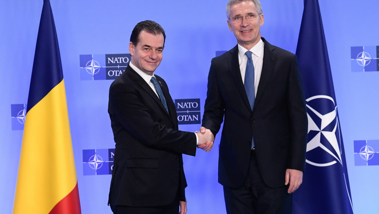 Intrevederea premierului Ludovic Orban cu Jens Stoltenberg, secretarul general al NATO, in cadrul vizitei de lucru efectuate la Bruxelles.