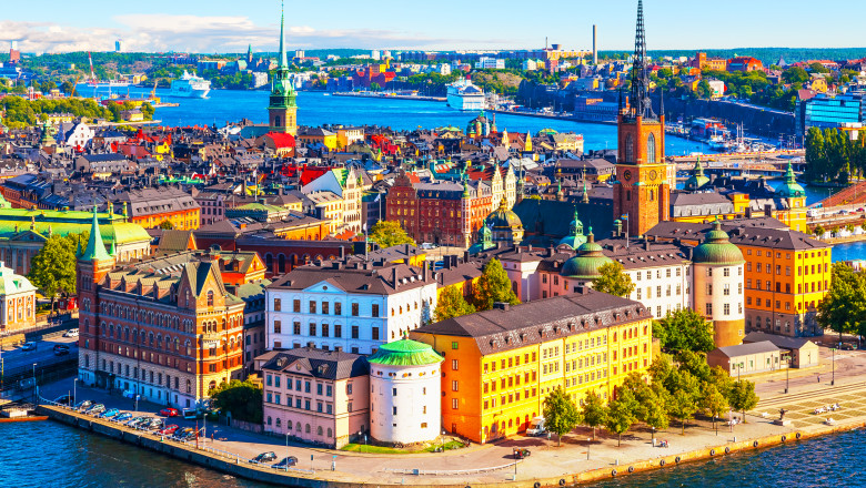 Vedere aeriană din Stockholm, capitala suediei