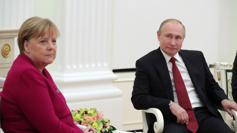 întâlnire Vladimir Putin cu Angela Merkel la Kremlin
