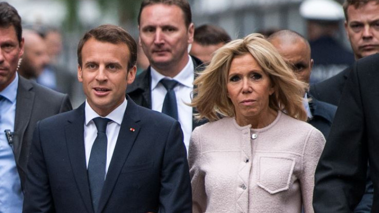 Emmanuel Macron și soția lui, Brigitte Macron