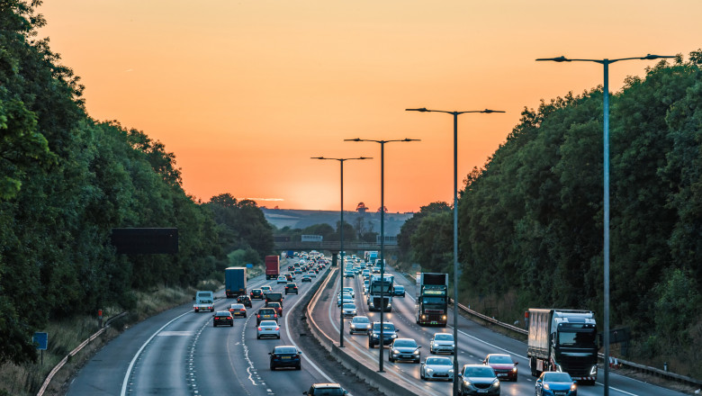 Trafic aglomerat pe o autostrada din Marea Britanie