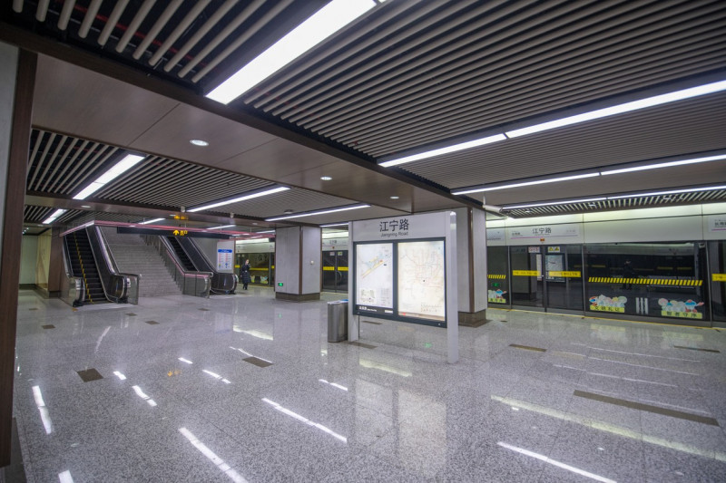 Empty station during coronavirus outbreak in China, 2020