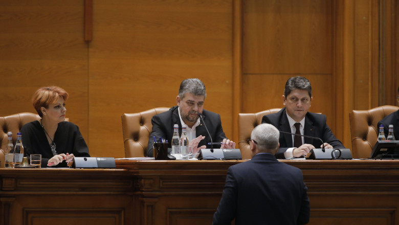 Lia Olguța Vasilesu, Marcel Ciolacu, Titus Corlățean de la tribuna Parlamentului, la moțiunea de cenzură împotriva guvernului Orban
