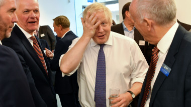 premierul britanic Boris Johnson, cu mâna la cap
