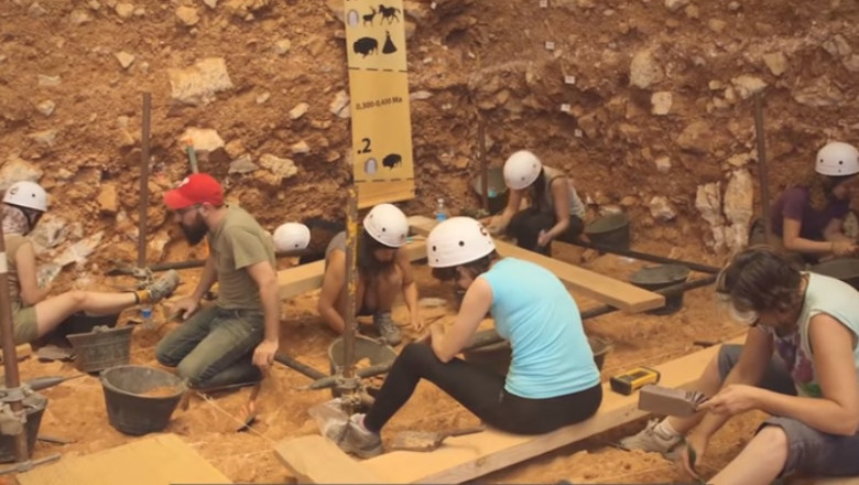 Arheologi la situl Atapuerca din Spania, unde au fost găsite dovezi ale canibalismului strămoșilor