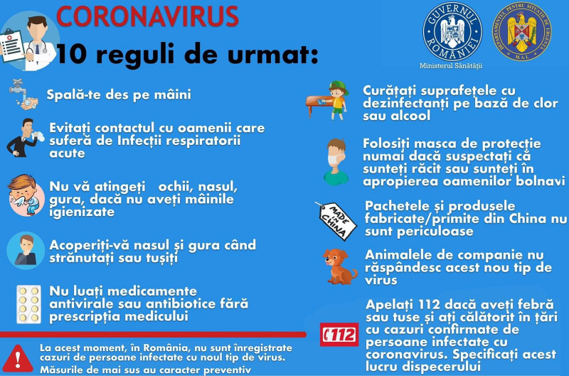 carton animație sfaturi guvernul româniei prevenire coronavirus