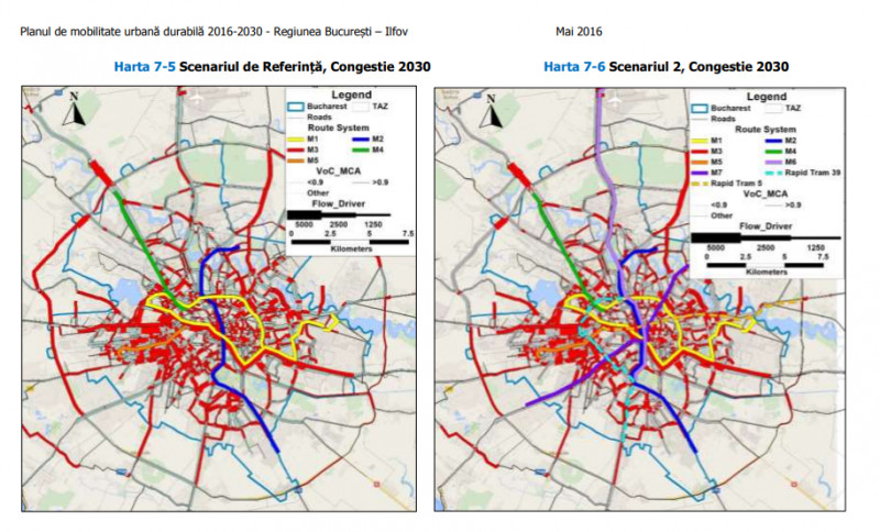 hartă congestie trafic București 2030