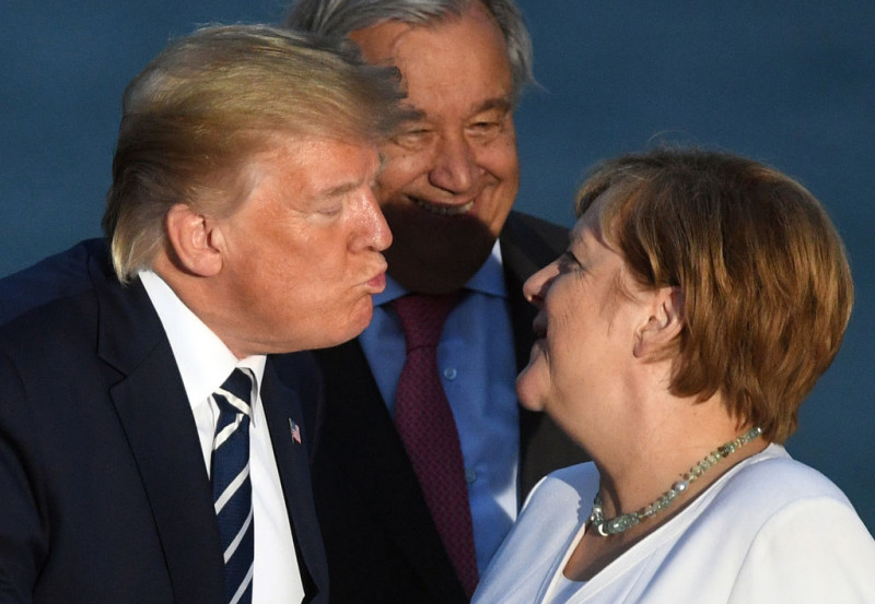Donald Trump şi Angela Merkel la summitul G7