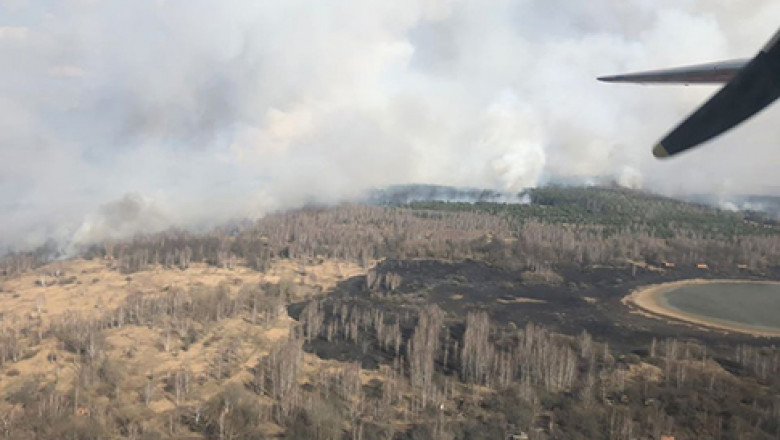 Incendiu intr-o padure din Ucraina