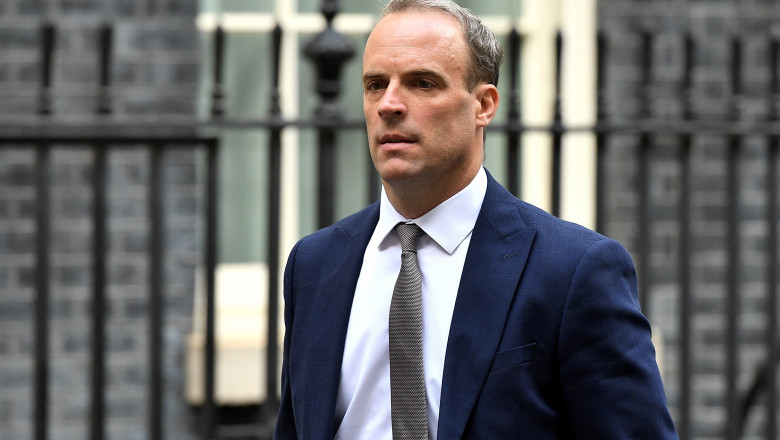LONDON, ENGLAND - SEPTEMBER 03: Dominic Raab, First Secretary of State and Secretary of State for Foreign and Commonwealth Affairs walks in Downing Street on September 3, 2019 in London, England. Yesterday evening Prime Minister Boris Johnson warned Conservative MPs not to vote against the government in tonight's Bill that will block a no deal Brexit. Several MPs have vowed to vote with the opposition regardless of the personal consequences. (Photo by Leon Neal/Getty Images)
