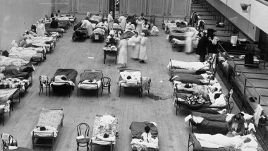 spital de campanie in timpul pandemiei de gripa spaniola