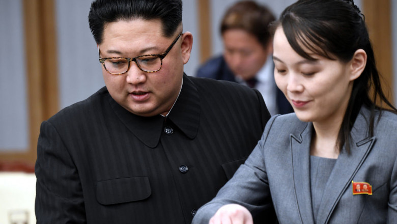 Kim Yo-jong, sora liderului coreean Kim Jong-un. împreună cu Kim Jong-un