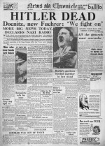 1945 News Chronicle Death of Adolf Hitler