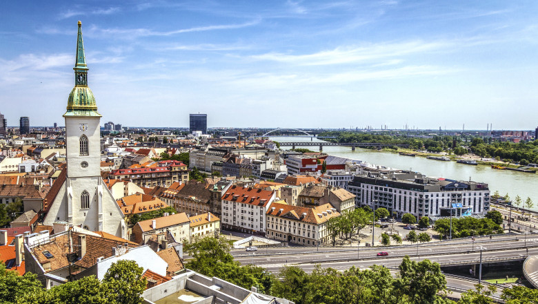vedere panoramică Bratislava, capitala Slovaciei