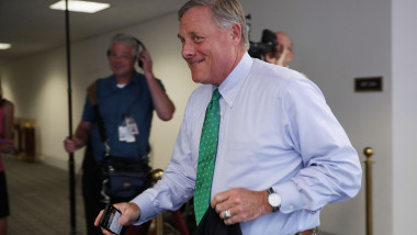 WASHINGTON, DC - JULY 13: Senate Intelligence Committee Chairman Richard Burr (R-NC) leaves after attending a closed-door committee meeting in the Hart Senate Office Building on Capitol Hill July 13, 2017 in Washington, DC. Some members of the committee have demanded that Donald Trump, Jr. testify before the intelligence committee after it was revealed that he and Jared Kushner and Paul Manafort met with a Russian lawyer in hopes of getting opposition information on Hillary Clinton during the 2016 election. (Photo by Chip Somodevilla/Getty Images)