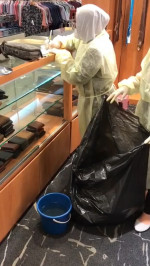 Shopping mall has deep clean after leather goods were covered in