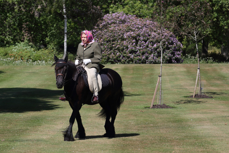 The Queen riding in Windsor