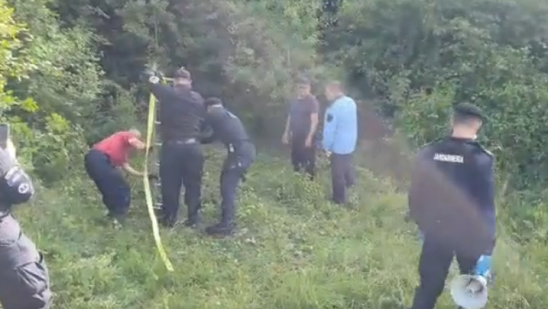 Jandarmii din Brasov au salvat un pui ed urs cazut intr-o fantana