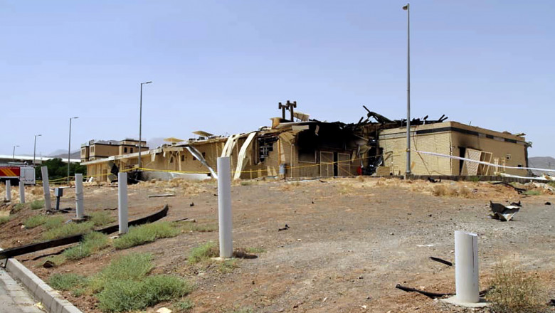 A handout picture provided by Iran's Atomic Energy Organisation (aeoinews) shows a warehouse after it was damaged at the Natanz facility, one of Iran's main uranium enrichment plants, south of the capital Tehran on July 2, 2020. Iran's nuclear body said an accident had taken place at a warehouse in a nuclear complex without causing casualties or radioactive pollution. There was "no nuclear material (in the warehouse) and no potential of pollution," Iranian Atomic Energy Organisation spokesman Behrouz Kamalvandi told state television.,Image: 538687300, License: Rights-managed, Restrictions: === RESTRICTED TO EDITORIAL USE - MANDATORY CREDIT "AFP PHOTO / HO / ATOMIC ENERGY ORGANIZATION OF IRAN (aeoinews)" - NO MARKETING NO ADVERTISING CAMPAIGNS - DISTRIBUTED AS A SERVICE TO CLIENTS ===, Model Release: no