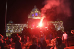 Protesters storm the Parliament in Belgrade
