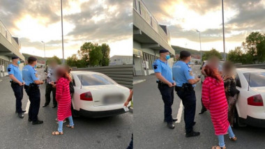 Copil de 11 ani pus să cerşească în parcarea unui supermarket în timp ce familia îl supraveghea dintr-o maşină de lux