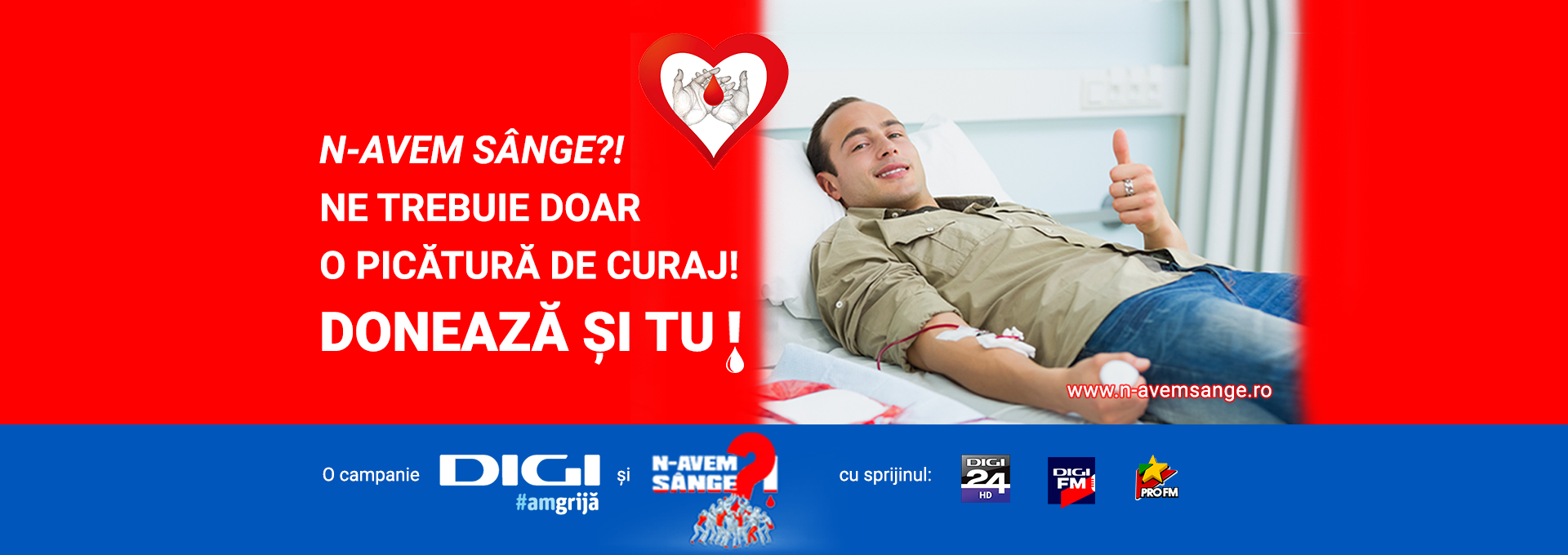 Grupul Digi si Asociatia HEM lanseaza un apel pentru donare de sange “Fa-ti curaj! Doneaza si tu”