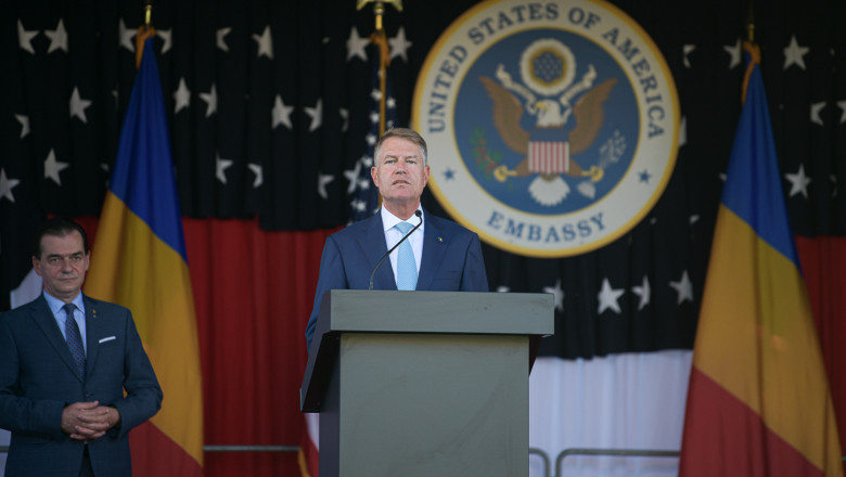 Klaus Iohannis la Ambasada SUA 4 iulie 2020
