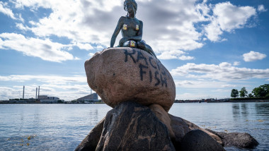 "Pește rasist". Celebra statuie "Mica Sirenă" din Copenhaga a fost vandalizată