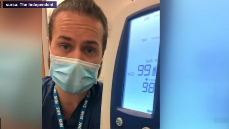 Un medic britanic face o demonstrație practica despre saturatia de oxigen atunci cand purtam masca de protectie