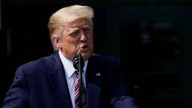 Presedintele SUA, Donald Trump, sustine o conferinta de presa la Casa Alba