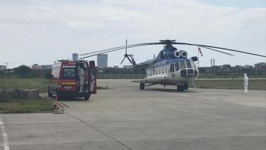 pacient covid dus cu elicopterul